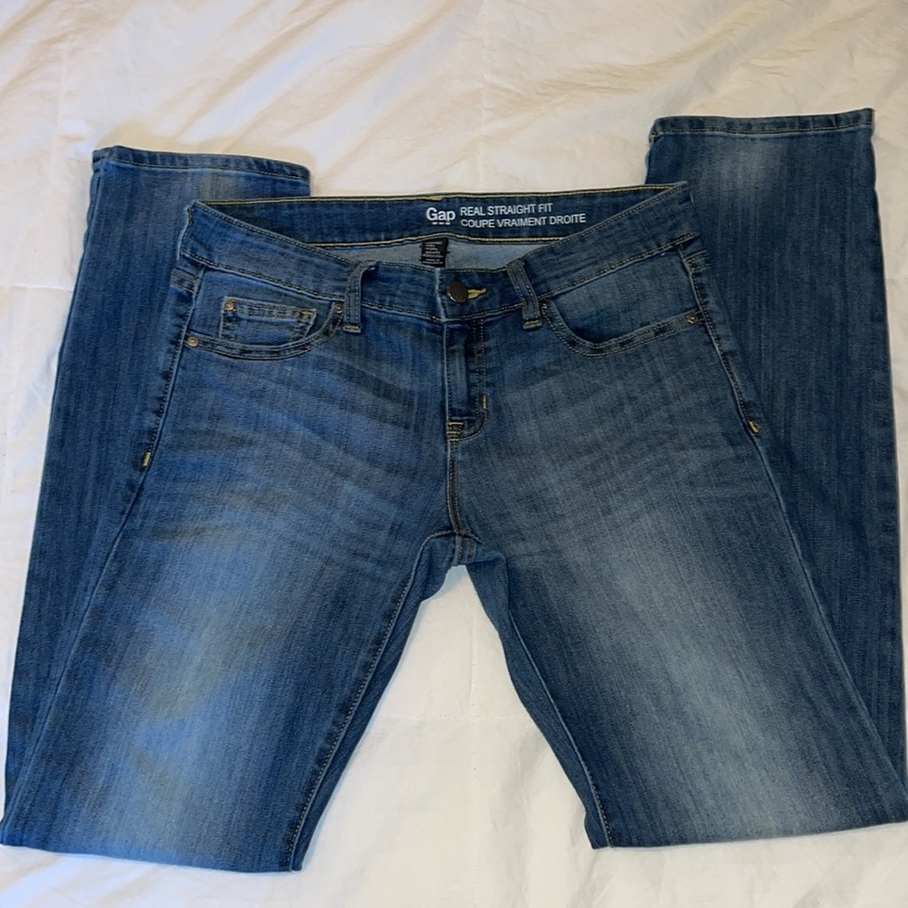 Gap Real Straight Fit Jeans Light Indigo Size 2/26r